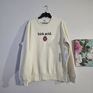 MESA x WONDERBELLY NWT "Kick Acid" embroidered sweater, size L